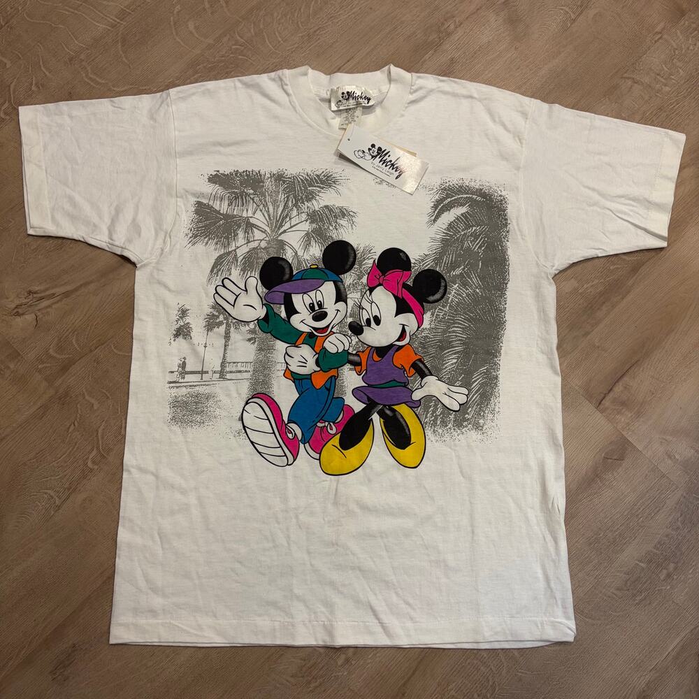 NWT Vintage 90s Jerry Leigh Walt Disney Mickey Mouse Minnie T-Shirt OSFA Mens XL